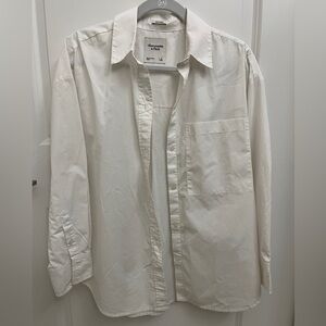 Abercrombie & Fitch oversized button-down shirt - white/small